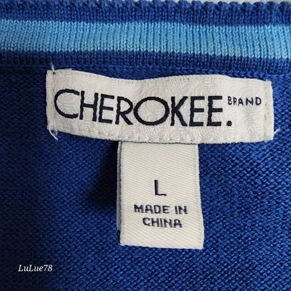 Cherokee Women's Blue Cardigan Sweater Size Large - Picture 4 of 14